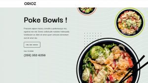Site gratuit pour restaurant poke bowls
